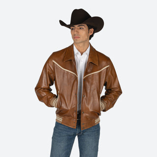 Chamarra Erick Cordova Oziel Piel Cogñac Caballero