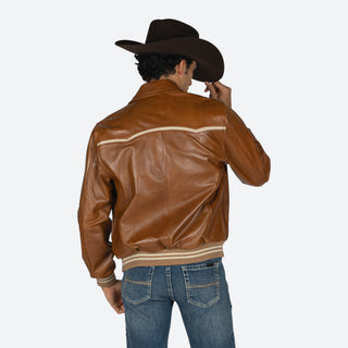 Chamarra Erick Cordova Oziel Piel Cogñac Caballero