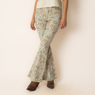 Jeans Rock & Roll Denim Doble Vista Beige Floral Dama