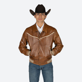 Chamarra Erick Cordova Oziel Piel Cogñac Caballero