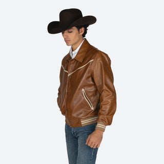 Chamarra Erick Cordova Oziel Piel Cogñac Caballero