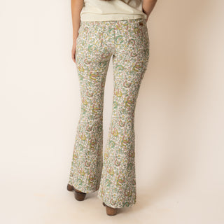 Jeans Rock & Roll Denim Doble Vista Beige Floral Dama