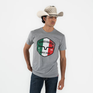 Playera Kimes Ranch Triple Stripe Dark Grey Heather Caballero