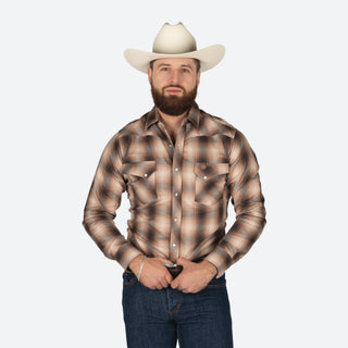 Camisa Wrangler Cuadros Café Caballero