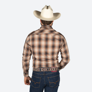 Camisa Wrangler Cuadros Café Caballero