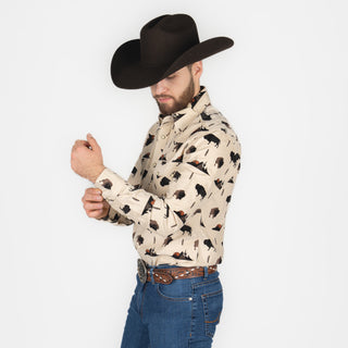 Camisa Rock & Roll Denim Natural Caballero