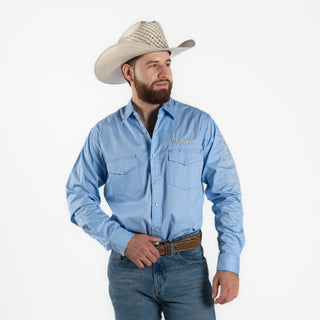 Camisa Wrangler Logo Plata Caballero
