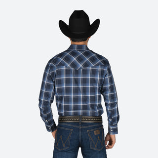Camisa Wrangler Cuadros Marino Caballero