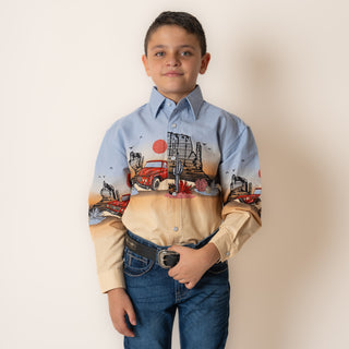 Camisa Panhandle Truck Border Tan Niño