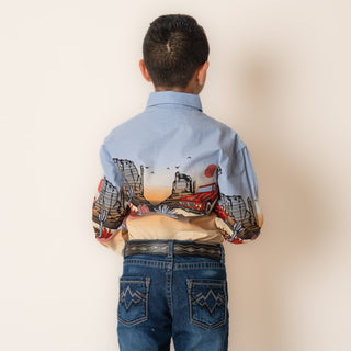 Camisa Panhandle Truck Border Tan Niño