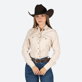 Camisa Rodeo Rayas Beige Dama