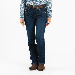 Jeans Wrangler High Rise Cráneo Marino Dama
