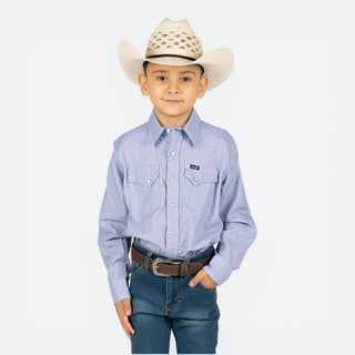 Camisa Wrangler Estampado Azul Niño