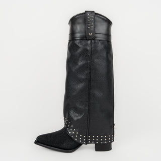 Bota Cuadra Mantarraya Negro Dama