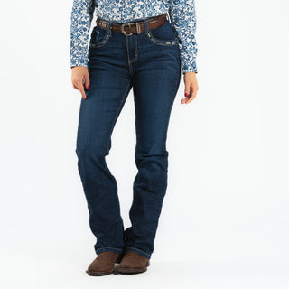 Jeans Wrangler High Rise Cráneo Marino Dama