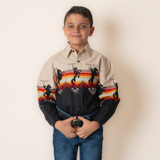 Camisa Panhandle Bronco Black Niño