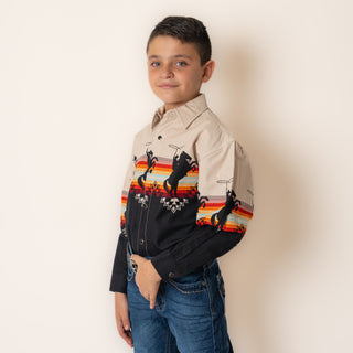 Camisa Panhandle Bronco Black Niño