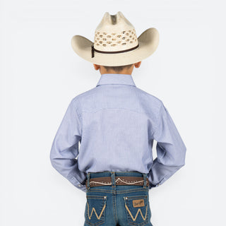 Camisa Wrangler Estampado Azul Niño