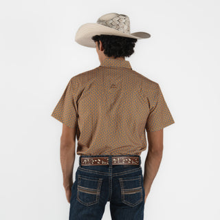 Camisa Denver Estampado Mostaza Caballero