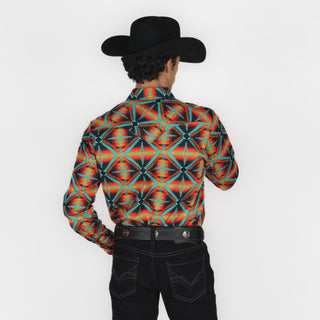 Camisa Rock & Roll Denim Aztec Orange Caballero