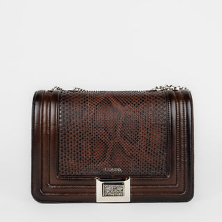 Bolso Cuadra Pitón Godiva Café Dama
