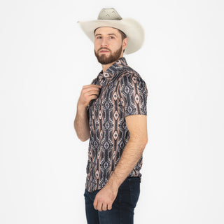 Playera Polo Rock & Roll Denim Printed Black Caballero