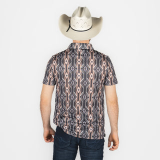 Playera Polo Rock & Roll Denim Printed Black Caballero