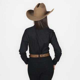 Camisa Denver Liso Negro Dama