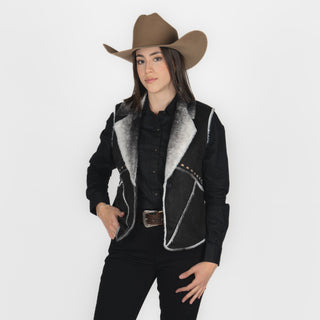 Chaleco Panhandle Micro Suede Fur Black Dama