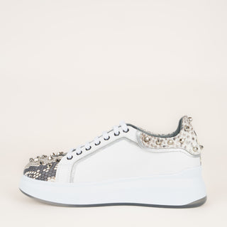 Sneakers Franco Cuadra Pitón Vaquilla Pandora White Dama