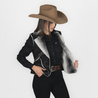 Chaleco Panhandle Micro Suede Fur Black Dama