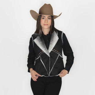 Chaleco Panhandle Micro Suede Fur Black Dama