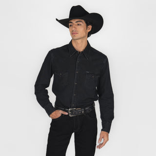 Camisa Rock & Roll Denim Solid Black Caballero