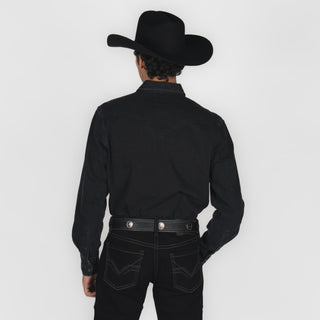 Camisa Rock & Roll Denim Solid Black Caballero