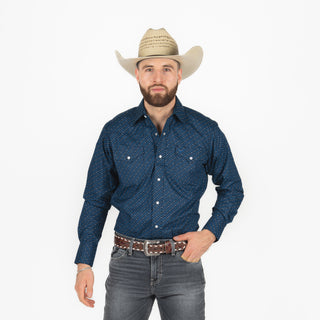 Camisa Rodeo Estampado Marino Caballero