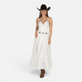 Vestido Rock & Roll Denim White Dama