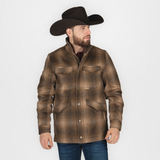Chamarra Panhandle Plaid Wool Brown Caballero
