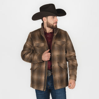 Chamarra Panhandle Plaid Wool Brown Caballero
