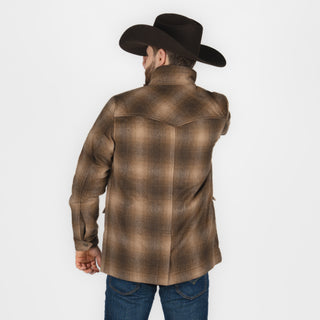 Chamarra Panhandle Plaid Wool Brown Caballero