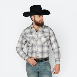 Camisa Golden Rooster Estampado Gris 341 Caballero