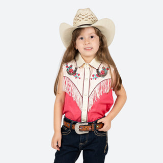 Camisa Rock & Roll Denim Rosas Niña