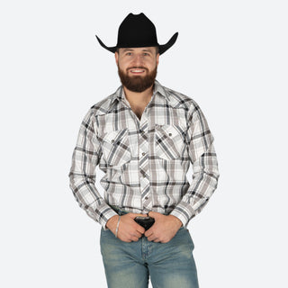 Camisa Rodeo Cuadros Blanco Caballero
