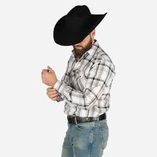 Camisa Rodeo Cuadros Blanco Caballero