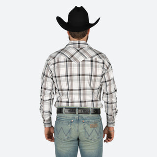 Camisa Rodeo Cuadros Blanco Caballero
