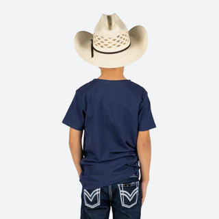 Playera Wrangler Logo Azul Niño