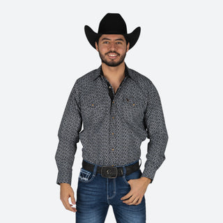 Camisa Golden Rooster Estampado Negro Caballero