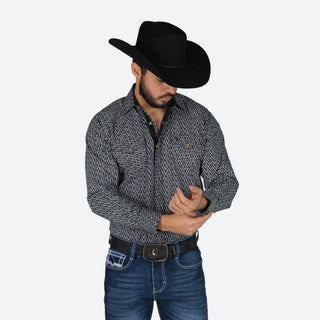 Camisa Golden Rooster Estampado Negro Caballero