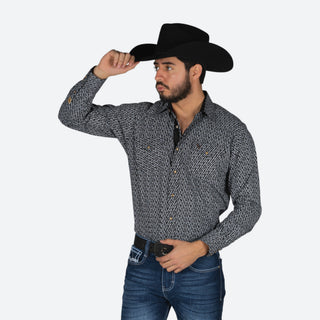 Camisa Golden Rooster Estampado Negro Caballero