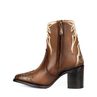 Botín Cuadra Pitón Ret Belly Miel Dama