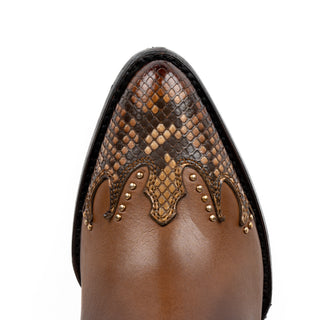 Botín Cuadra Pitón Ret Belly Miel Dama